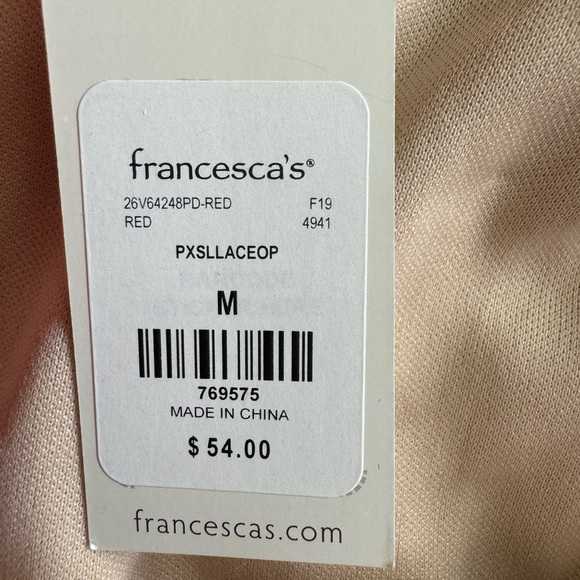 NWT Women’s Red Lace Dress from Francesca’s. Size Medium - Picture 4 of 4